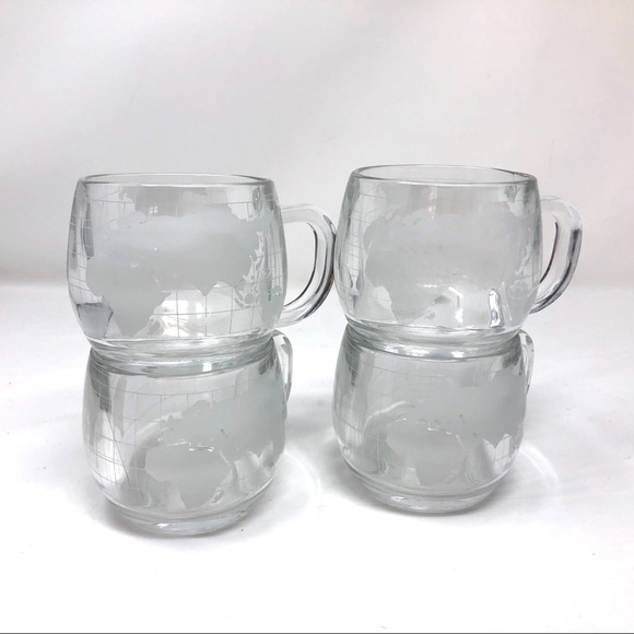 Circa 1970s THE NESTLE CO. 4 glass globe mugs - Picture 5 of 7